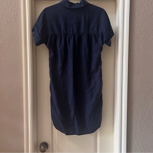 J.Crew Relaxed Short Sleeve Baird McNutt 100% Irish Linen dress in Navy, XXS - Picture 8 of 12